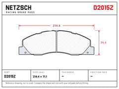 NETZSCH D2015Z brake pad drawing