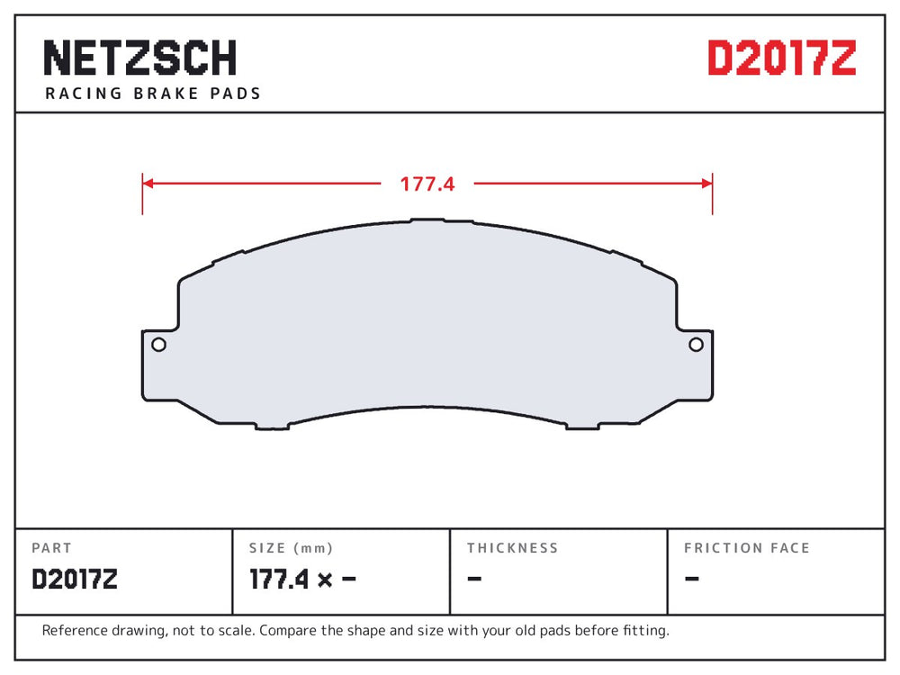 NETZSCH D2017Z brake pad drawing