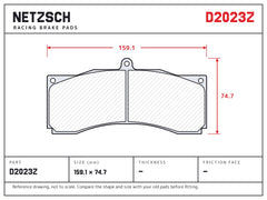 NETZSCH D2023Z brake pad drawing