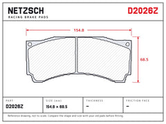NETZSCH D2026Z brake pad drawing