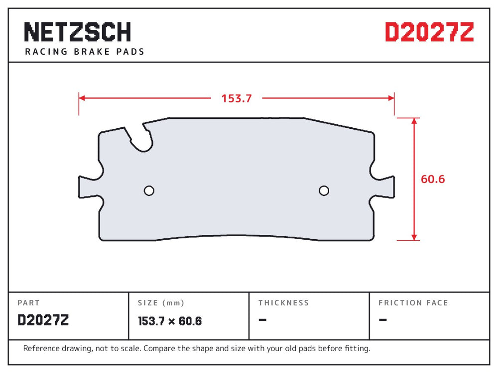 NETZSCH D2027Z brake pad drawing