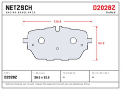 NETZSCH D2028Z brake pad drawing