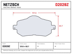 NETZSCH D2029Z brake pad drawing