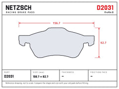 NETZSCH D2031 brake pad drawing