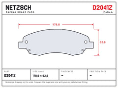 NETZSCH D2041Z brake pad drawing