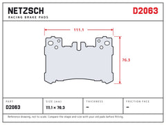 NETZSCH D2063 brake pad drawing