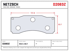 NETZSCH D2063Z brake pad drawing