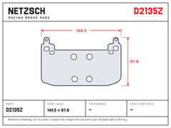 NETZSCH D2135Z brake pad drawing