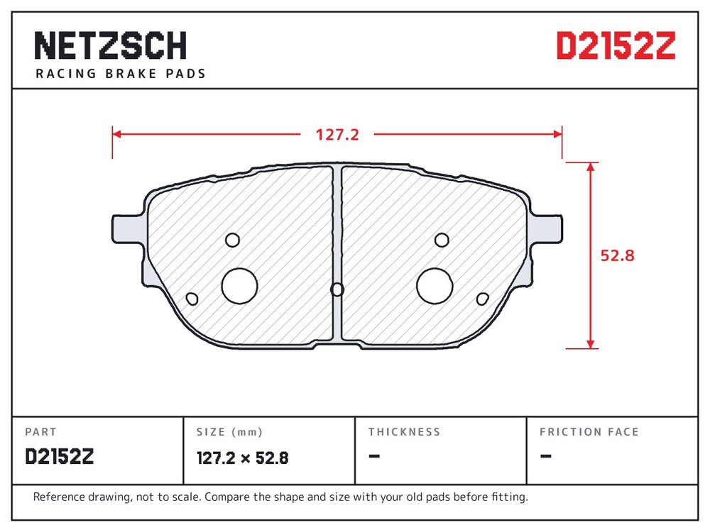 NETZSCH D2152Z brake pad drawing