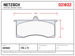 NETZSCH D2162Z brake pad drawing