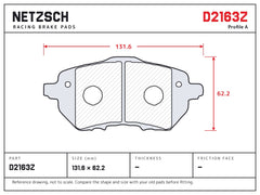 NETZSCH D2163Z brake pad drawing