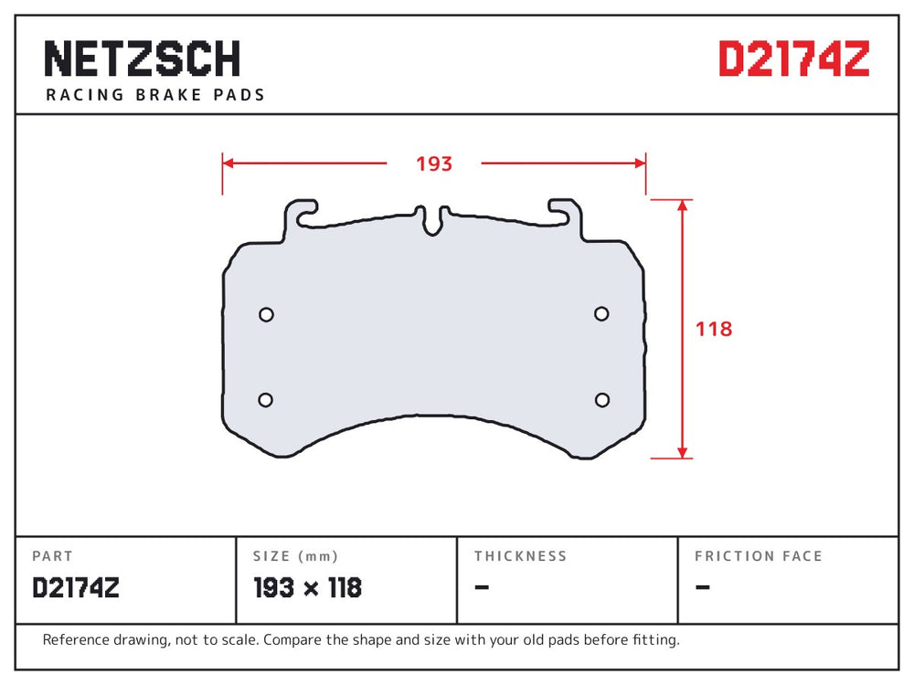 NETZSCH D2174Z brake pad drawing