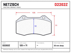 NETZSCH D2202Z brake pad drawing