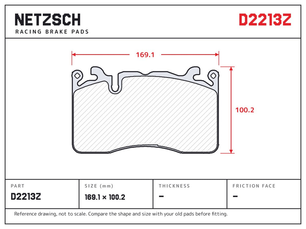 NETZSCH D2213Z brake pad drawing