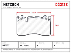 NETZSCH D2213Z brake pad drawing