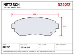 NETZSCH D2221Z brake pad drawing