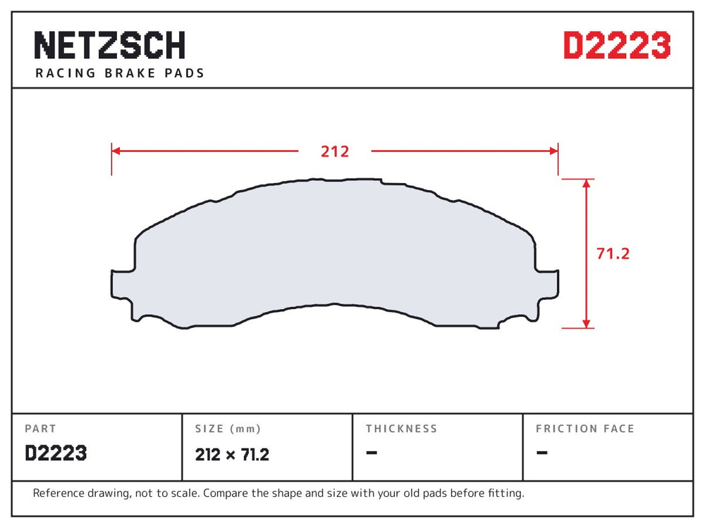NETZSCH D2223 brake pad drawing