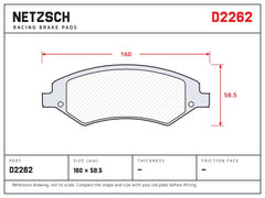 NETZSCH D2262 brake pad drawing