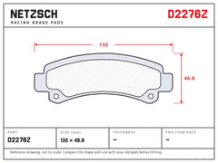 NETZSCH D2276Z brake pad drawing
