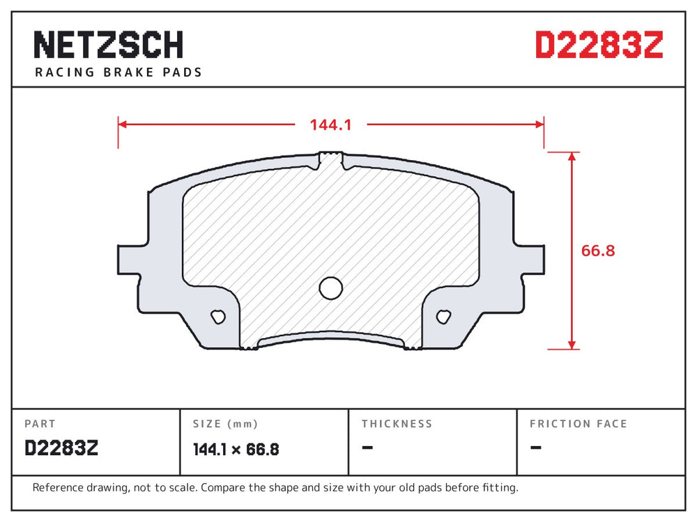 NETZSCH D2283Z brake pad drawing