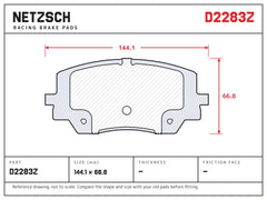 NETZSCH D2283Z brake pad drawing