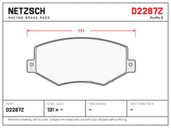NETZSCH D2287Z brake pad drawing