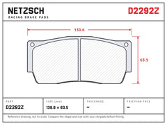 NETZSCH D2292Z brake pad drawing