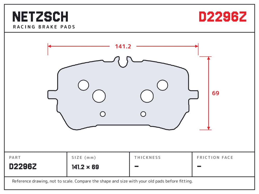 NETZSCH D2296Z brake pad drawing