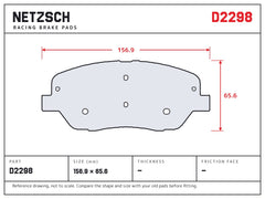 NETZSCH D2298 brake pad drawing
