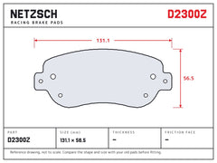 NETZSCH D2300Z brake pad drawing