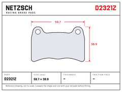 NETZSCH D2321Z brake pad drawing