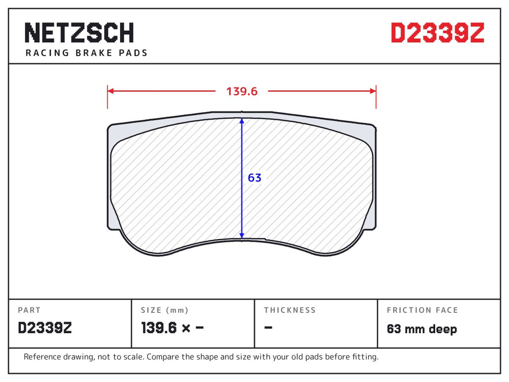NETZSCH D2339Z brake pad drawing