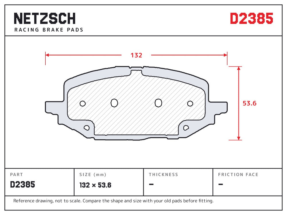 NETZSCH D2385 brake pad drawing