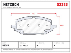 NETZSCH D2385 brake pad drawing