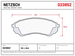 NETZSCH D2385Z brake pad drawing