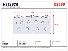 NETZSCH D2386 brake pad drawing
