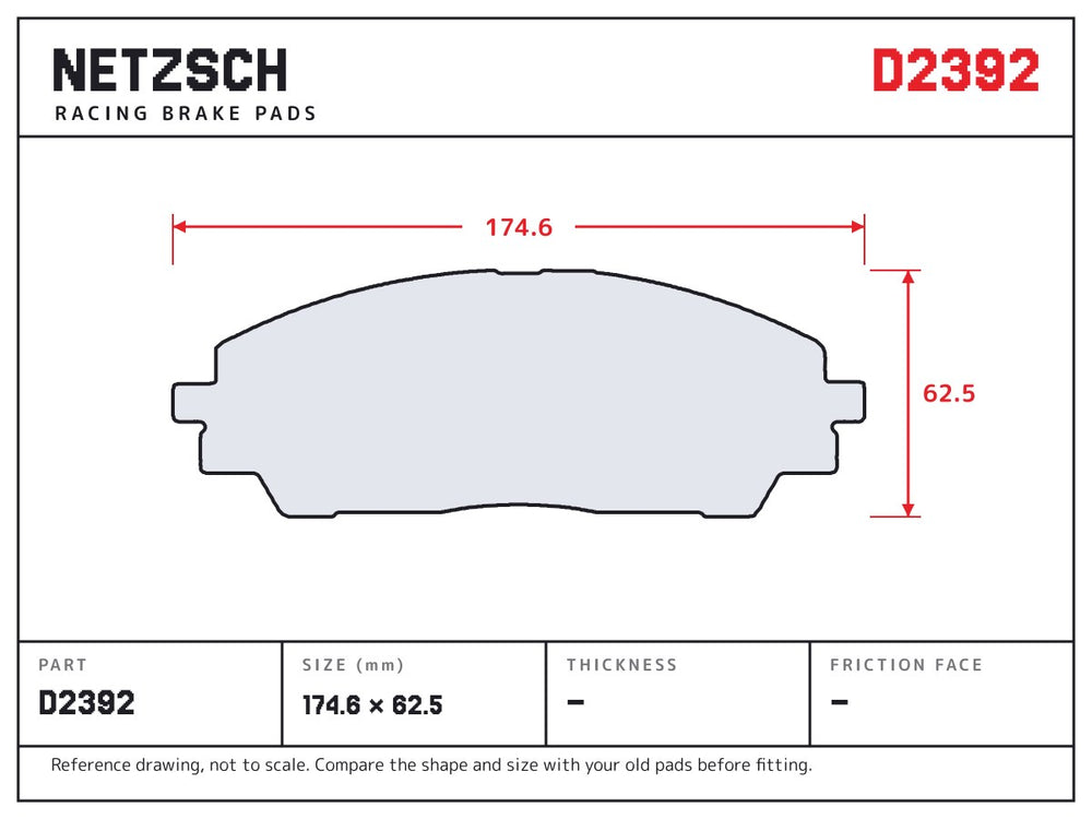NETZSCH D2392 brake pad drawing