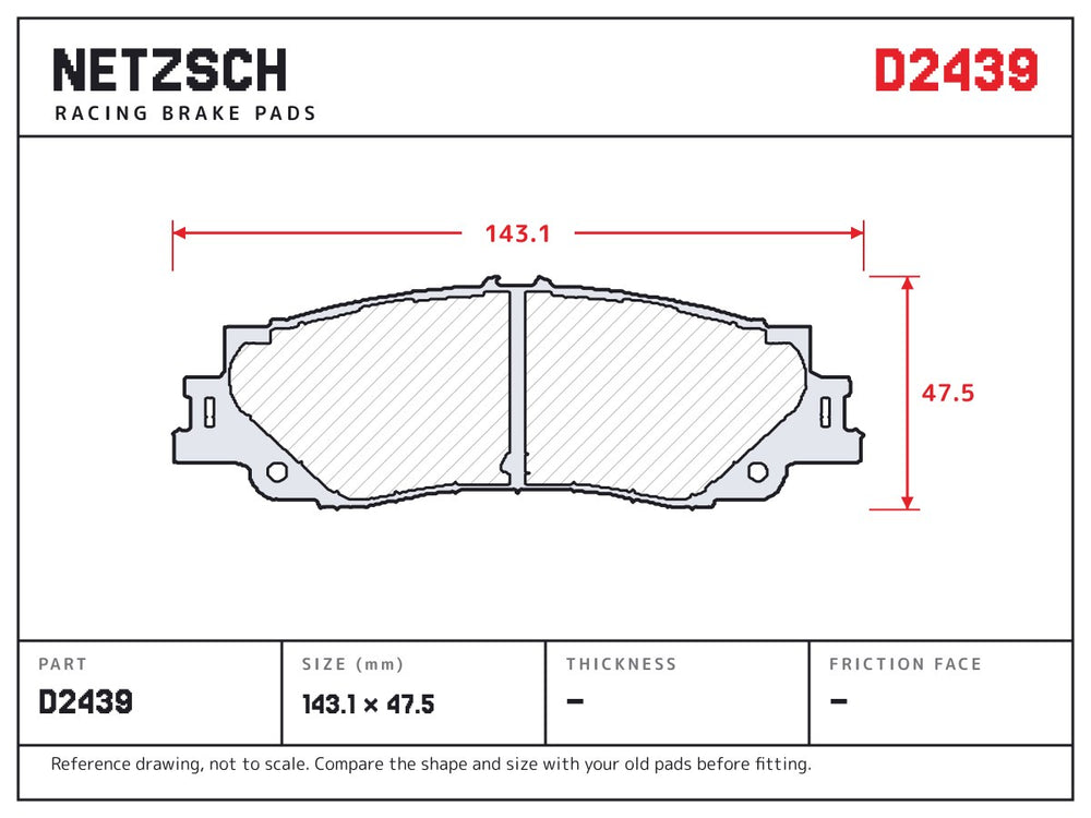 NETZSCH D2439 brake pad drawing