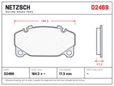 NETZSCH D2469 brake pad drawing, 17.3 mm thick