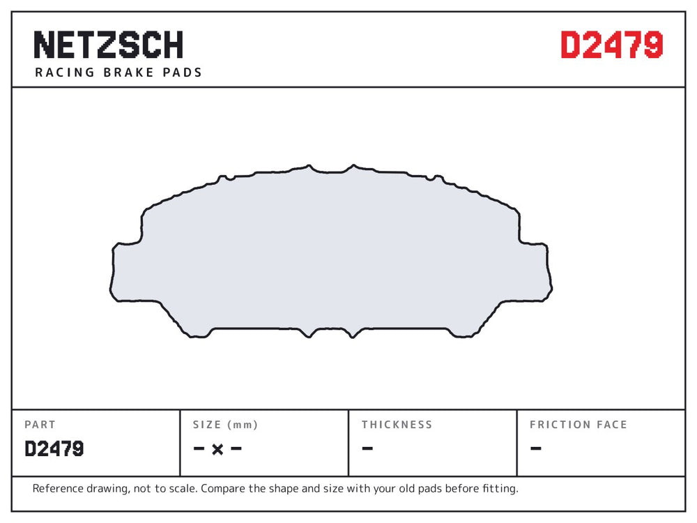 NETZSCH D2479 brake pad drawing