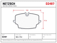 NETZSCH D2487 brake pad drawing