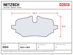 NETZSCH D2513 brake pad drawing