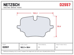 NETZSCH D2557 brake pad drawing