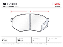 NETZSCH D735 brake pad drawing