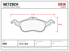 NETZSCH D816 brake pad drawing