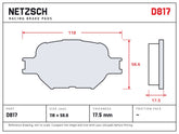 NETZSCH D817 brake pad drawing, 17.5 mm thick