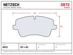 NETZSCH D872 brake pad drawing