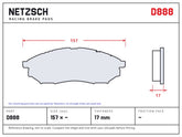 NETZSCH D888 brake pad drawing, 17 mm thick
