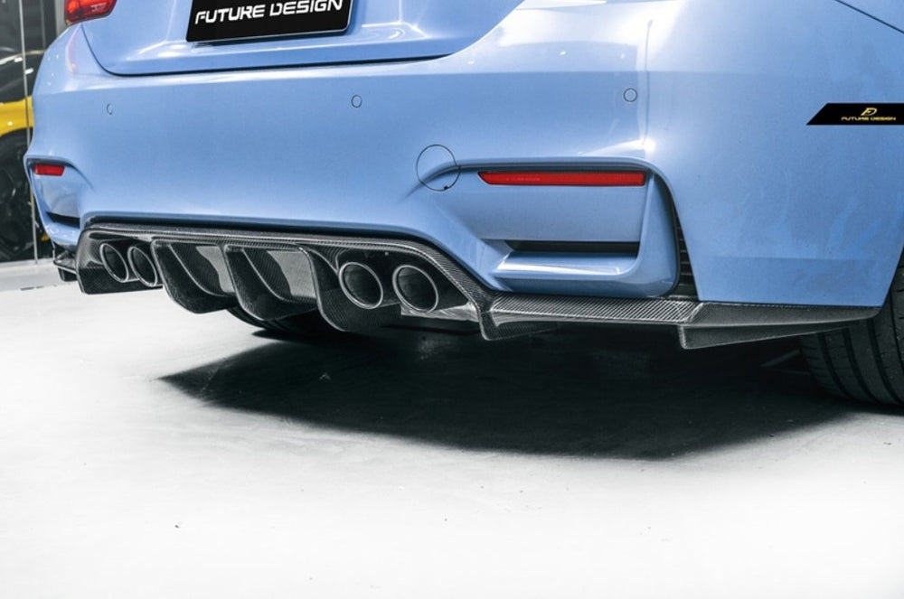 Future Design Carbon V Style Carbon Fiber Rear Diffuser for BMW F80 F82 F83 M3 M4