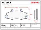 NETZSCH GDB1084 brake pad drawing, 18 mm thick
